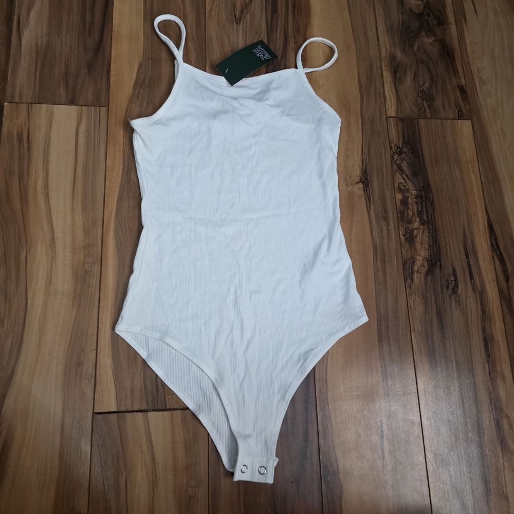Wild Fable White Ribbed Spaghetti String Romper XS. NWT